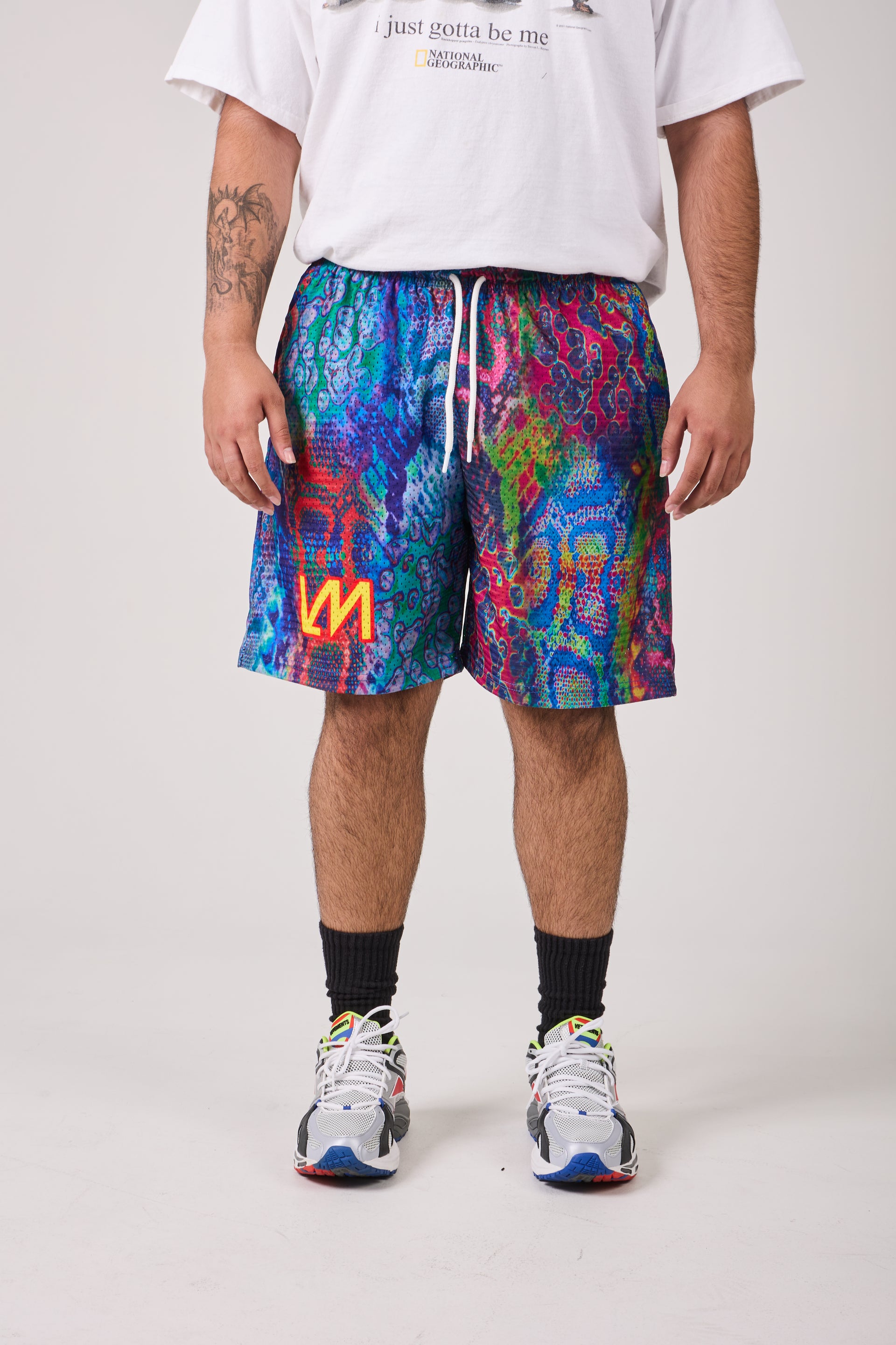 Hyper Venom blue black premium mesh shorts front view